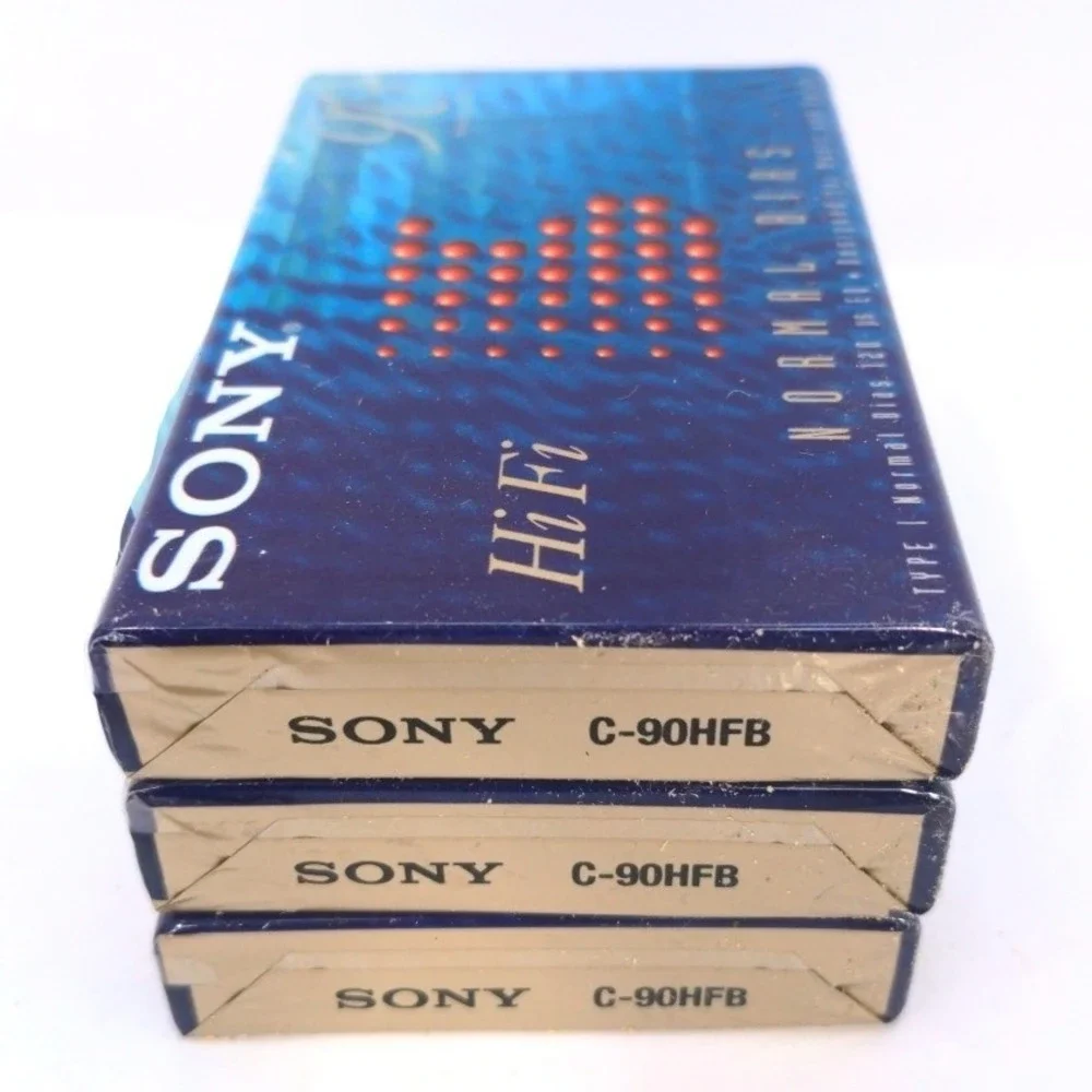 VTG Sony HiFi 90 Type I Normal Bias Blank Audio Cassette Tapes Lot of 3 C-90HFB